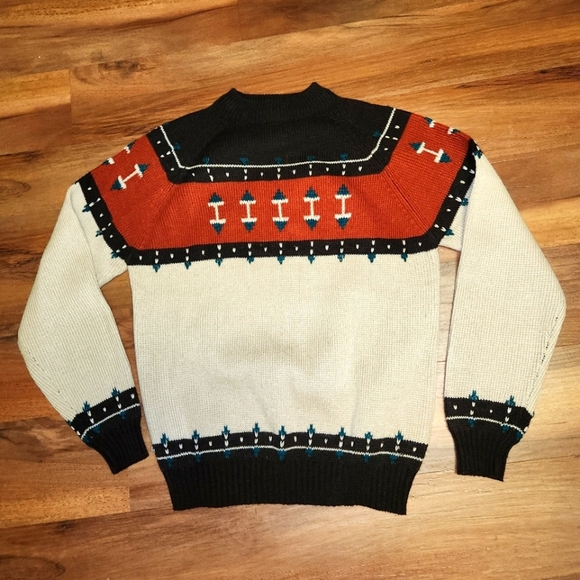 Vintage Sweaters - Vintage Ashley Knit Unisex Multicolored Patterned Pullover Sweater Size Large